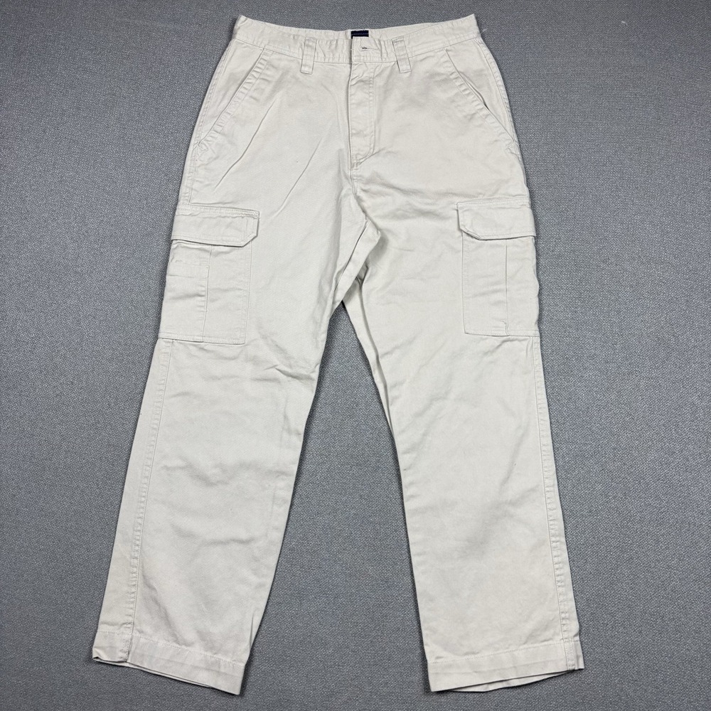 Basic Editions Straight Fit Cargo Pants Mens 32x30 Beige Light Wash
